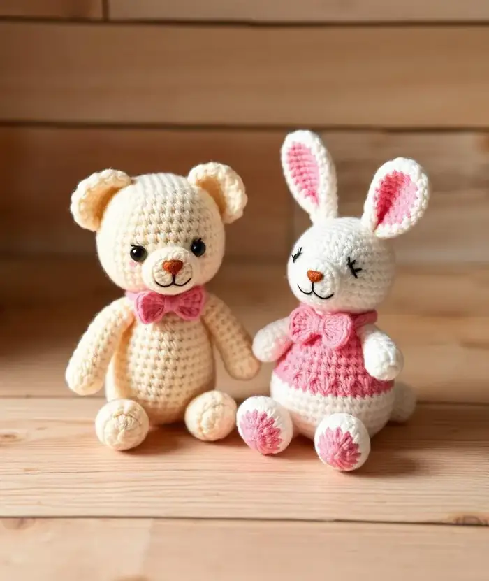 Amigurumi orsetto e coniglietto