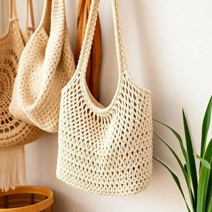 Borsa all'uncinetto appesa