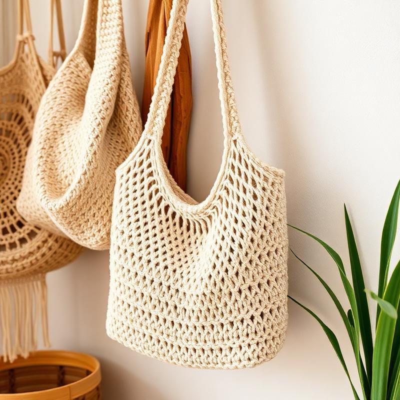 Borsa all'uncinetto appesa