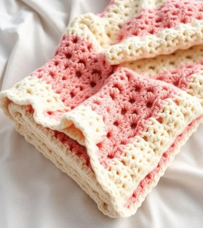 Coperta all'uncinetto piegata